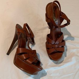 Yves Saint Laurent Tribute 75 Leather Platform Sandals
